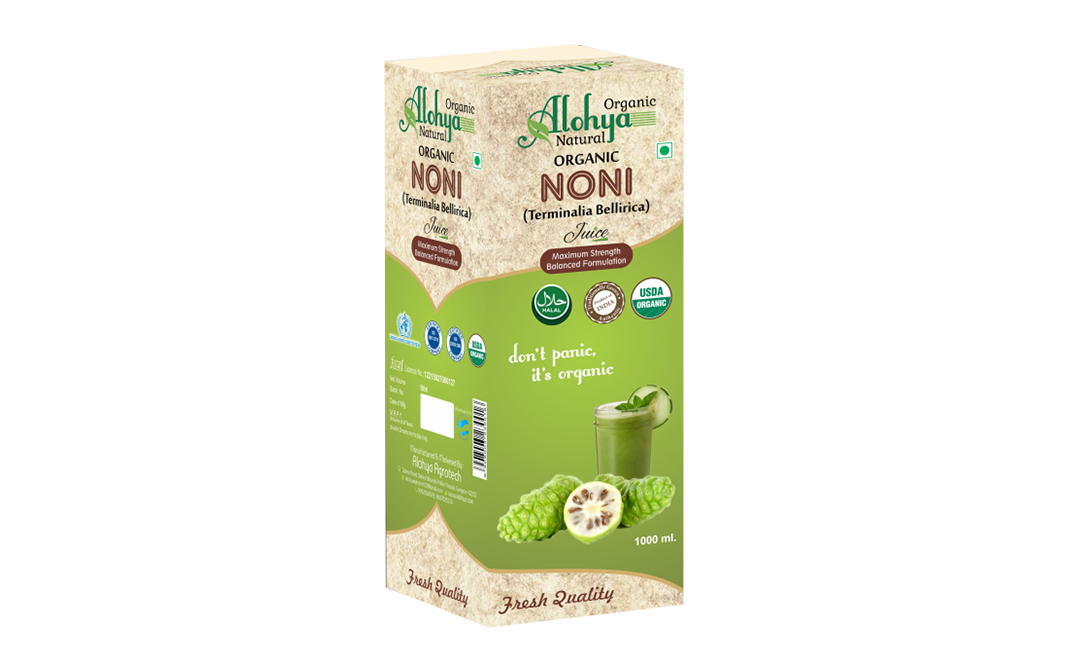 Organic Alohya Natural Organic Noni Juice    Box  1000 millilitre